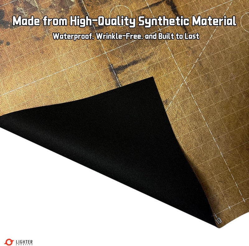 Lighter Creative Store 44'' x 60'' Battle Mat Gridded War-Gaming Mat for WH40K Pariah Nexus Deployment Zone - Made of Synthetic Leather, 1.1mm Thickness (Adamant Bastion: Sector XI) - Image 4
